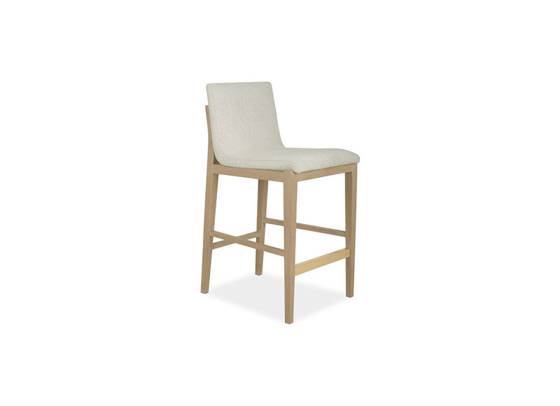 Cavallini Upholstered Stool with Solid Wood Frame