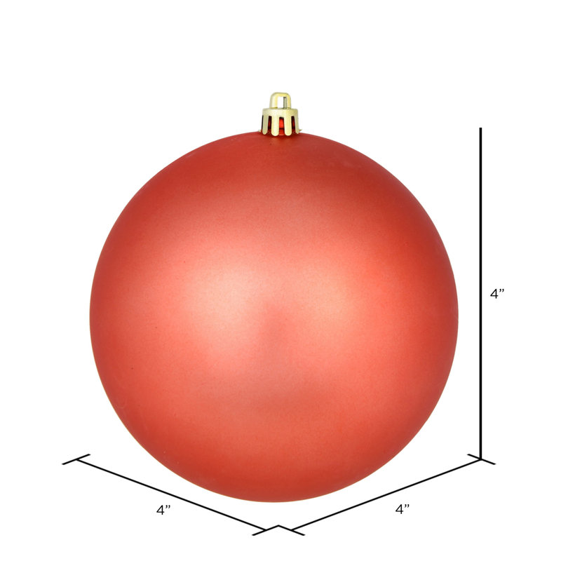 Décoration de boule décorative des Fêtes, H 4 po x l 4 po x P 4 po, Corail