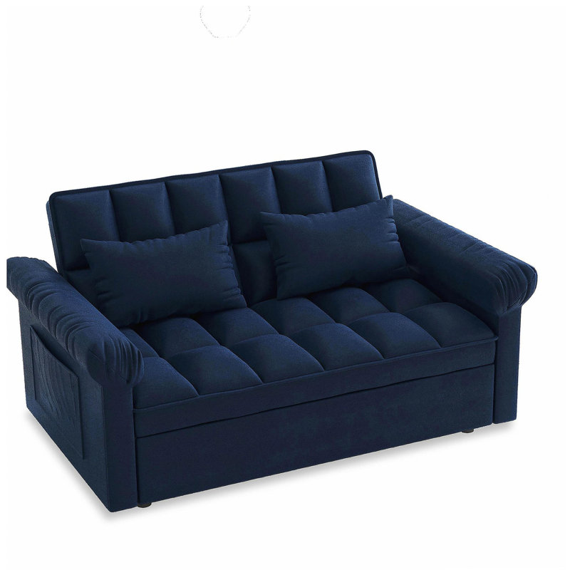 Canapé-lit avec causeuse Loveseats, dossier réglable bleu, Bleu