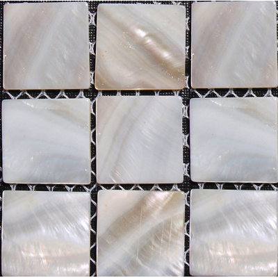 SeaTile 1" x 1" Seashell Grid Mosaic Wall & Floor Tile