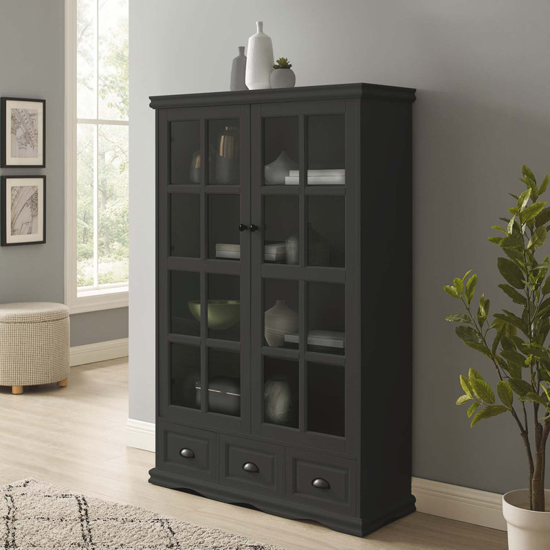 Armoire de rangement à 3 tiroirs de 40,16 po de largeur Asharra, Noir
