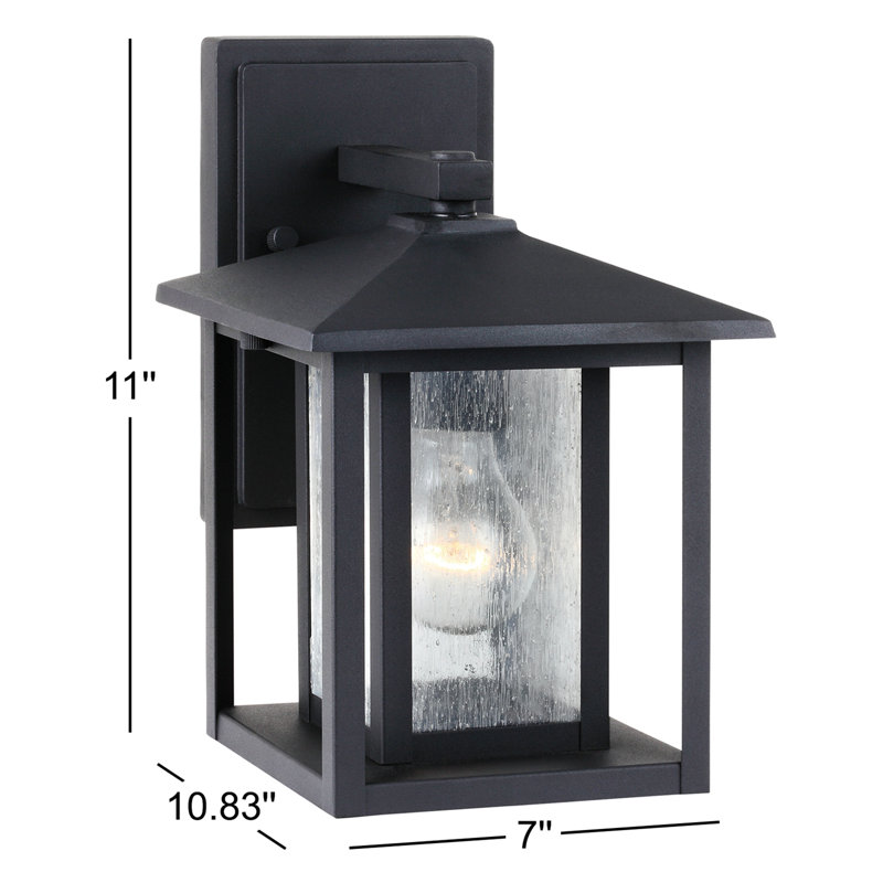 Lanterne murale d'extérieur 1 lumière Vermont, H 11 po x l 7 po, A19 60 W moyen, Noir