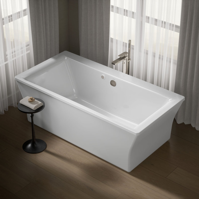 Stargaze® 72" x 36" Freestanding Heated Bubblemassage Air Bath with Fluted Shroud, White