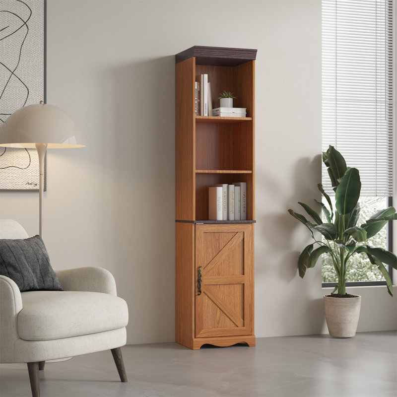 Grande armoire de rangement en bois 70,86 po, Chêne foncé