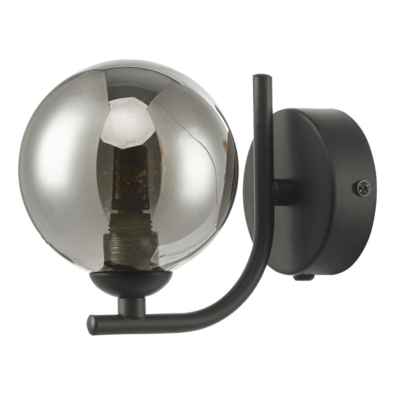 Wall Light, Smoke Glass, Satin Black