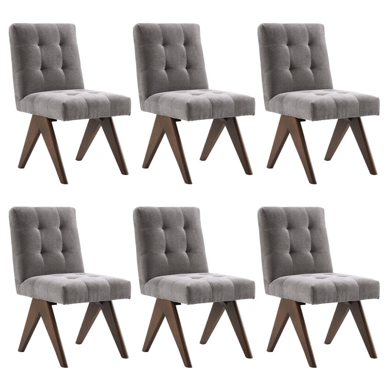 Chaise d'appoint rembourrée Nieck, Gris, 6