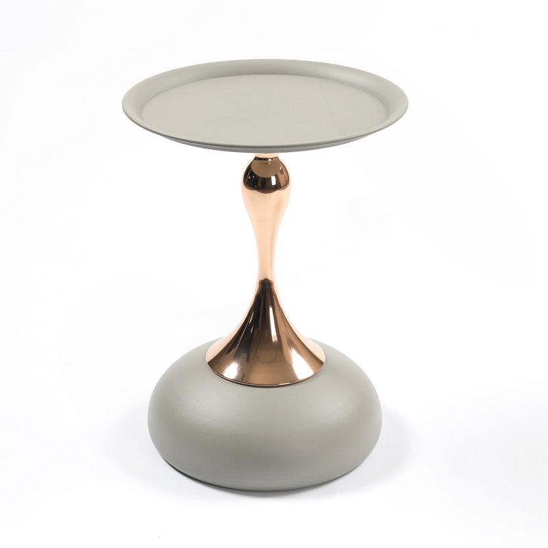 Mermaid Tail End Coffee Table Round Side Table, Modern Metal Pedestal Table, Minimalist Accent Table For Small Spaces, Drink Martini Table Decoration For Living Room