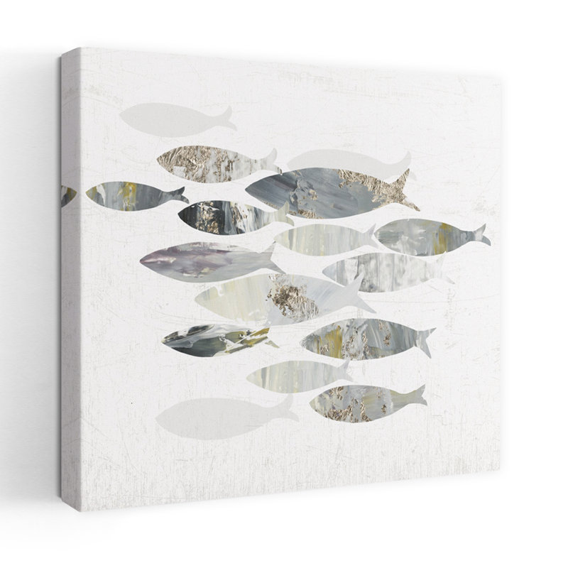Gone Fishing Ii Minimalist; Art moderne océan moderne, H 18 po x l 18 po