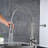 Commercial Kitchen Sink Faucet With Pull Down , Brushed Nickel, Single Handle, 360 Rotatable Ring Faucet, Nickel Finish, Handle Lever, Degree Spout