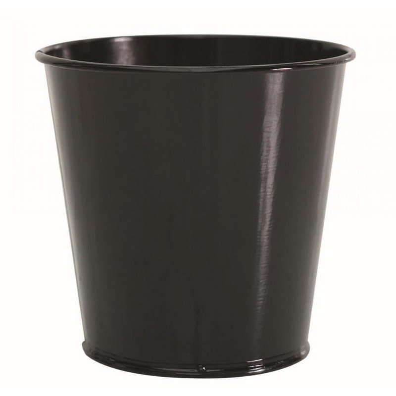 Pot à fleurs en métal peint en noir