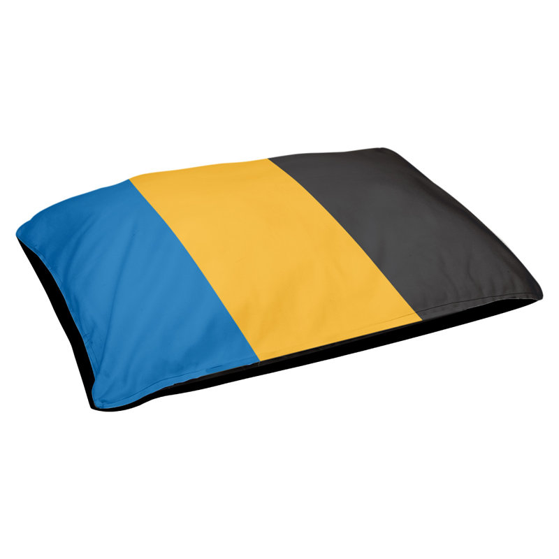 Coussin Golden State, Très grand (l 50 po x P 40 po x H 17 po), Bleu royal / jaune doré californien / ardoise