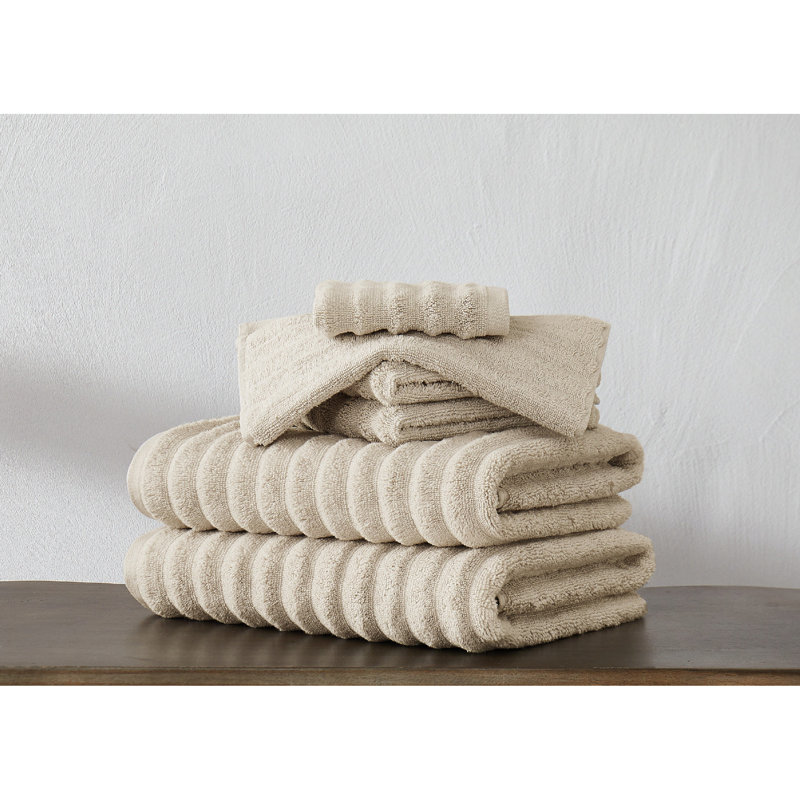 Sergio Zero Twist 6 Piece Towel Set, Beige