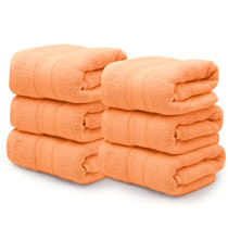 Lita 6 Piece Cotton Jacquard Towel Set Orange