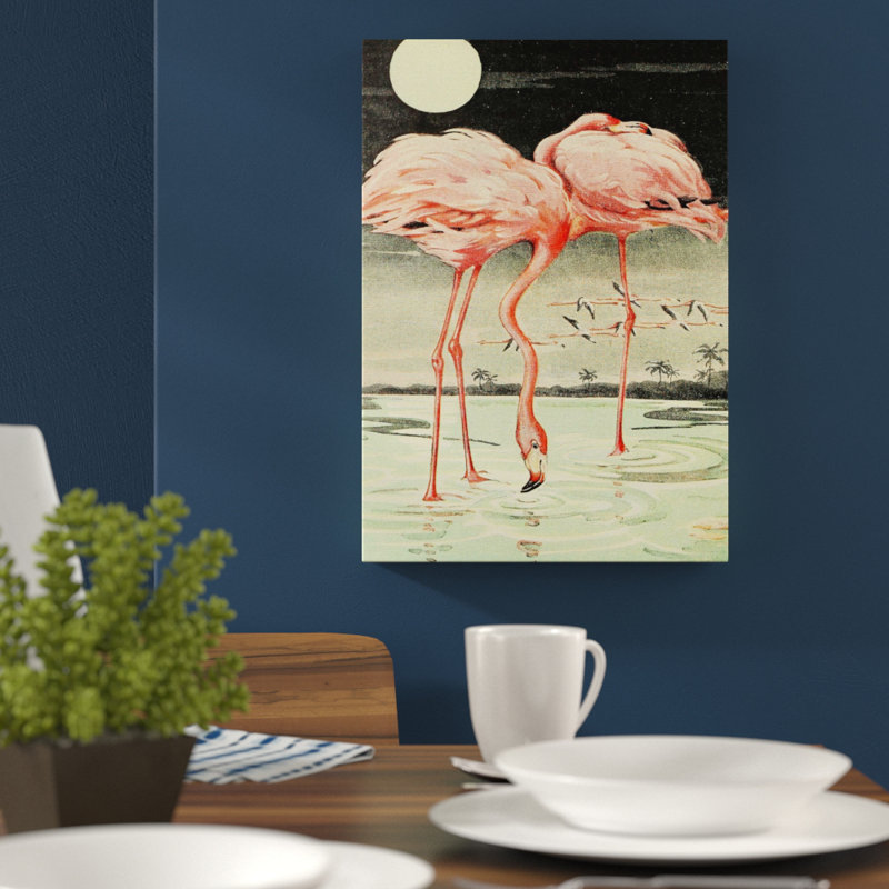 Flamingo Wrapped Canvas Painting, 60cm H x 40cm W
