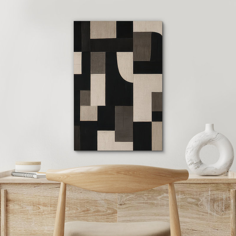 Reproduction d'art sur toile - Œuvre abstraite, décor moderne neutre pour le salon, Ne s’applique pas, H 24 po x l 16 po
