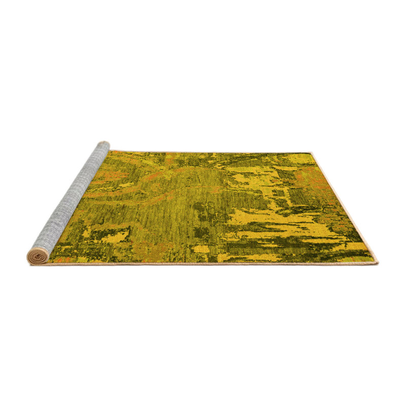 Washable Abstract Indoor Rug, Square 6'