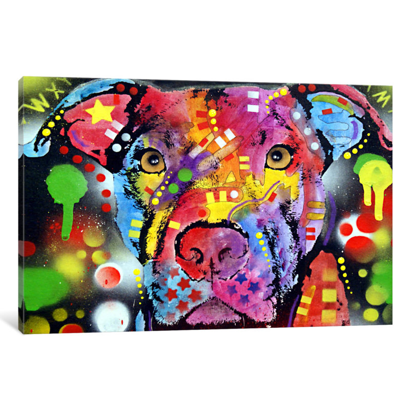 «The Brooklyn Pit Bull» par Dean Russo, reproduction sur toile, H 18 po x l 26 po x P 1,5 po
