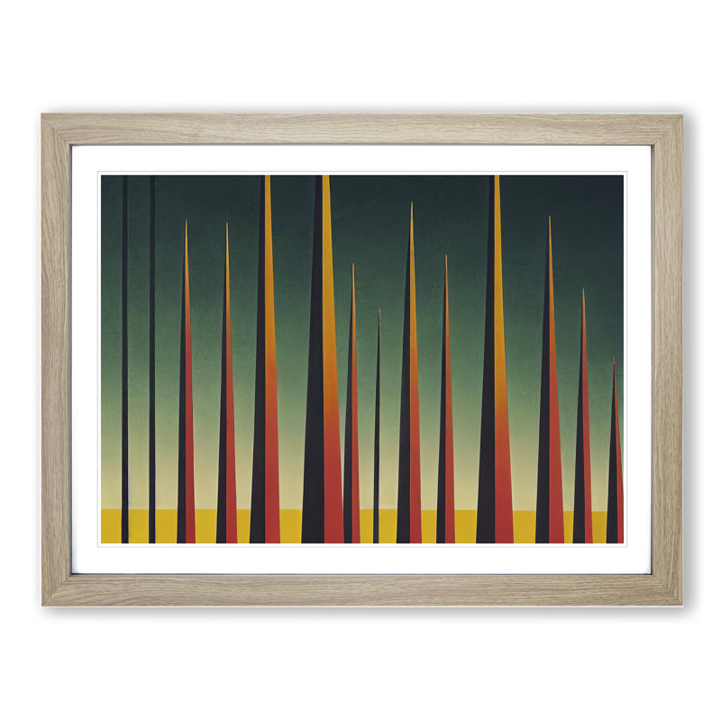 Abstract Pine Tree Forest Vol.1 - Framed Print, 46cm H x 64cm W x 2cm D, Oak