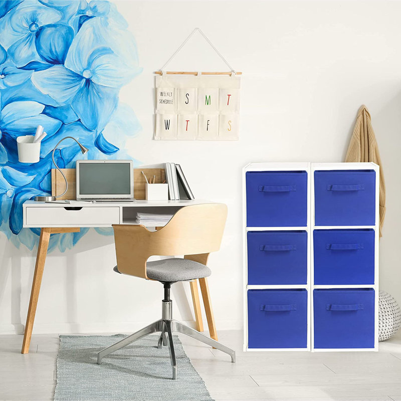 Ensemble de bacs de rangement en tissu, Bleu