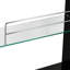 Table de bar moderne 42 po Kalyani, 3 tablettes, verre trempé, noir, chrome-336004203