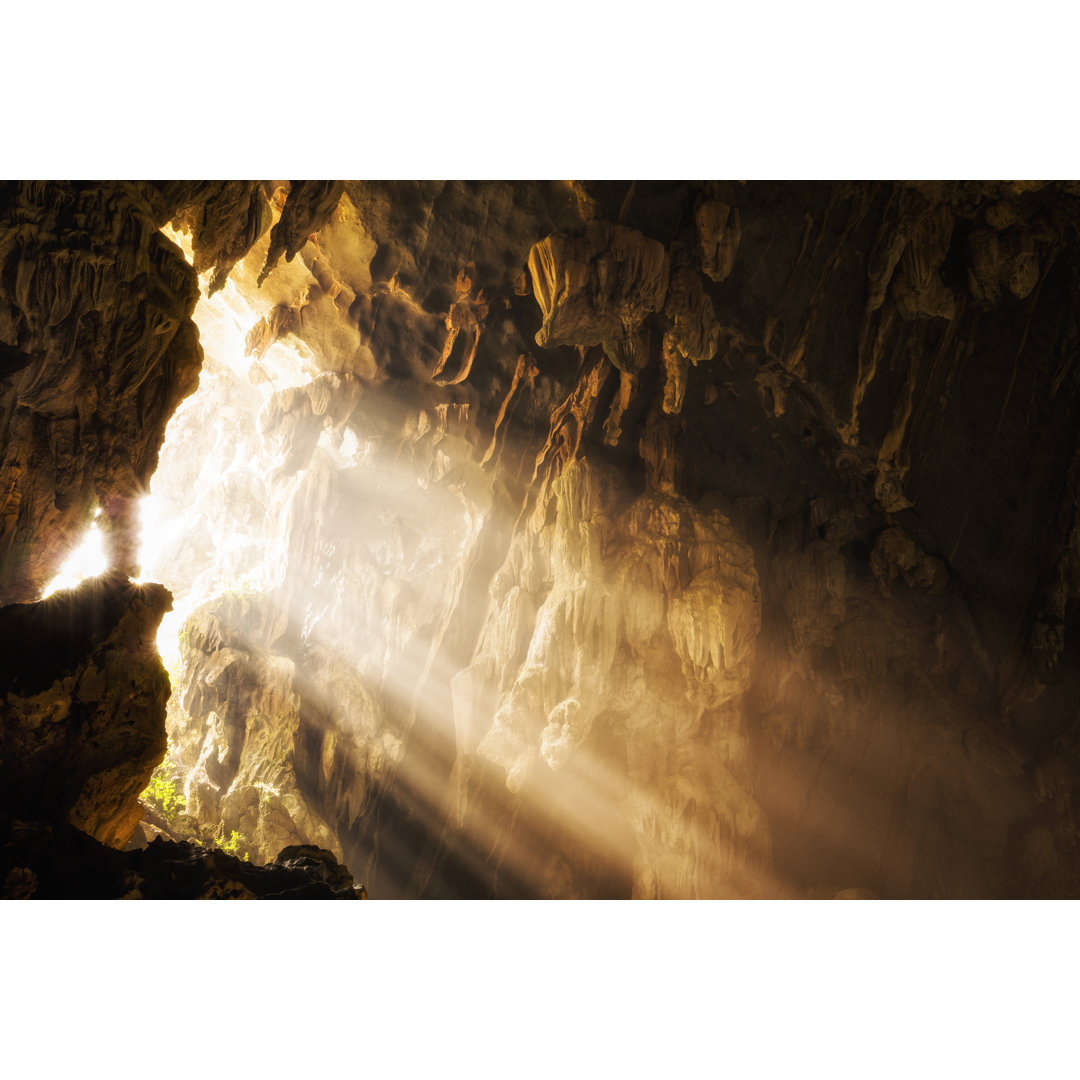 Leinwandbild Tham Phu Kham Cave Opening in Vang Vieng, Laos