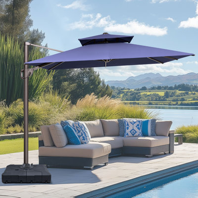 141'' X 104'' Offset Patio Cantilever Umbrella, Base Included
