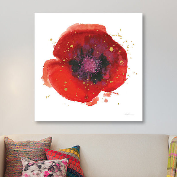 « splash v », reproduction d’impression sur toile tendue, H 37 po x l 37 po x P 1,5 po, Toile tendue, Pas de tapis