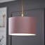 20cm H Velvet Drum Pendant Shade ( Screw On )-619335849-664550220