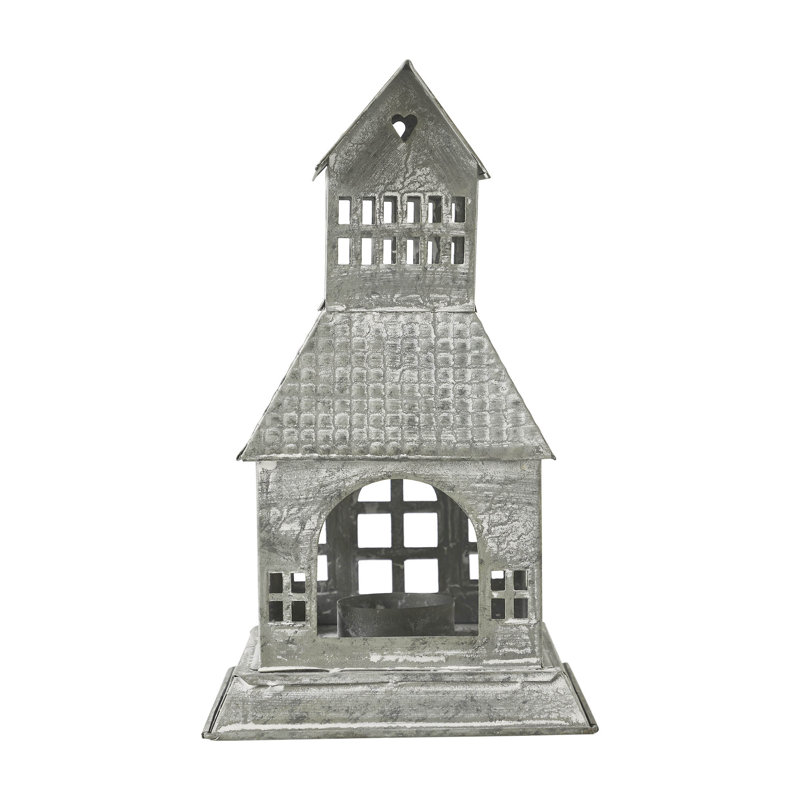 Porte-bougie en métal Festive Finds, Gris antique