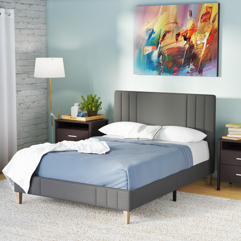 Moniz Upholstered Platform Bed, Full, Antonio Midnight