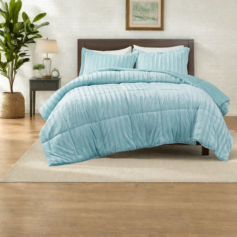 Ensembles de literie en fausse fourrure moelleux, polyester très grand californien pour maison moderne