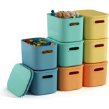 8 Pack Storage Bins with Lids