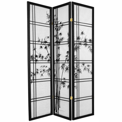 Keir 51'' W x 72'' H 3 - Panel Solid Wood Folding Room Divider