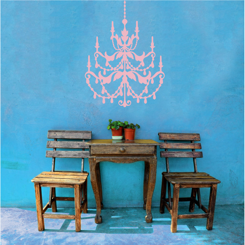 Décalcomanie murale lustre française, Rose œillet, H 24 po x l 16 po x P 0,01 po