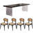 4 - Person Solid Wood Top Double Pedestal Dining Set-99192053