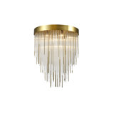 9-Light 24" Round Convertible Flush Crystal Chandelier