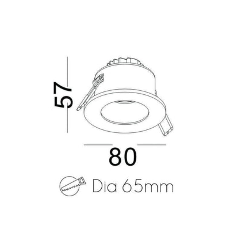 5 Watt White Recessed Ceiling Mounted Downlight, White/Gold