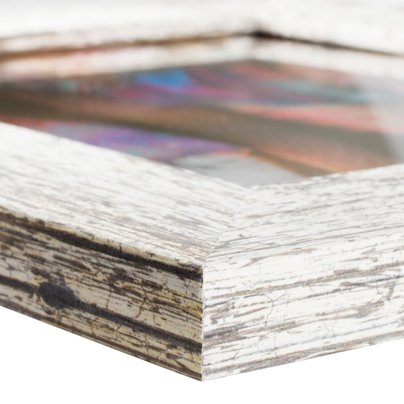 Kimzey Picture Frame with Mat, White Barnwood, 22" x 28" Matted to 18" x 24"