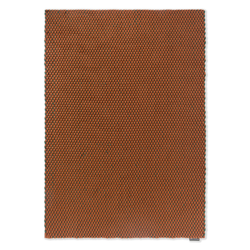Terra Rust Green Handwoven Synthetic Rectangular Rug