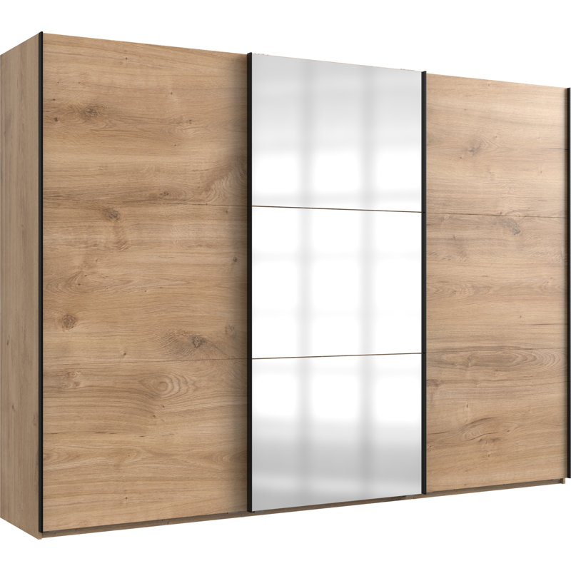 Guardino 3 Door Wardrobe, 236cm H x 300cm W x 65cm D, Plank Oak