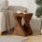 Wood-Like Texture MGO Twist Shape Side Table-579227081