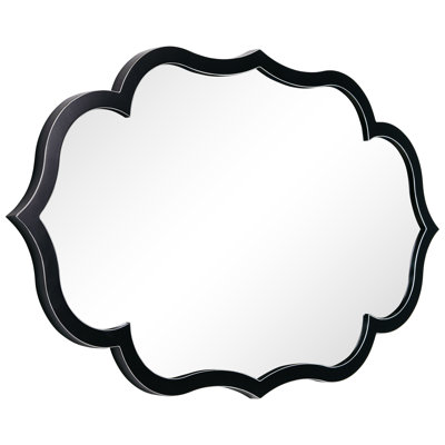 Dellie Wood Framed Scalloped Wall Mirror