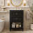 Retro Design Bathroom Vanity with Ceramic Sink, 2 Drawers, and Open Shelf for Elegant Storage and Modern Functionality