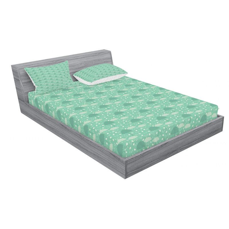 Microfiber Geometric Sheet Set, Queen Sheet Set with Fitted Sheet
