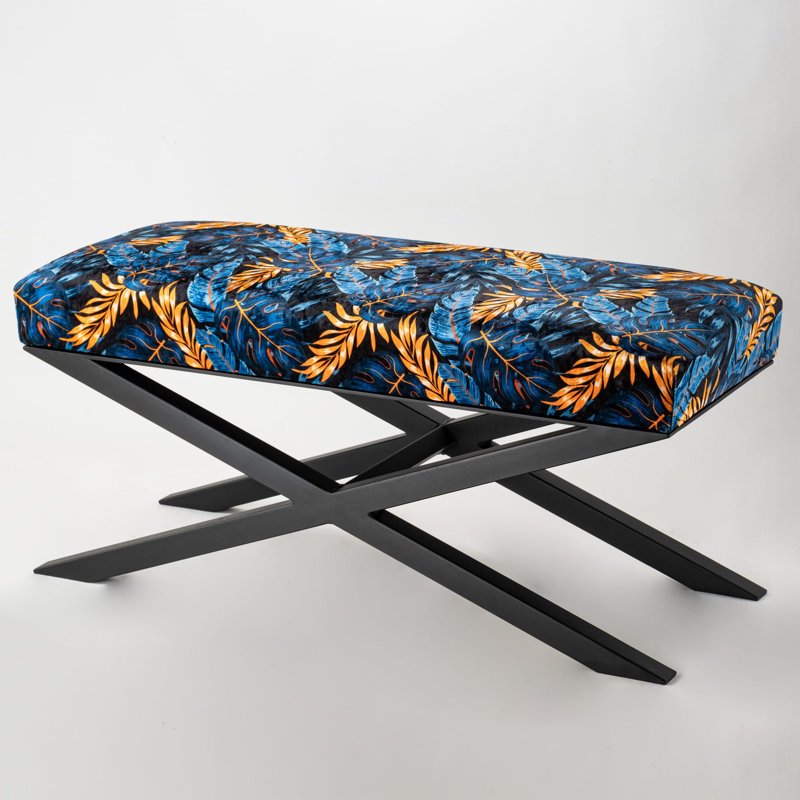 Arietta Velvet Upholstered Bench, H40 x W120 x D30cm