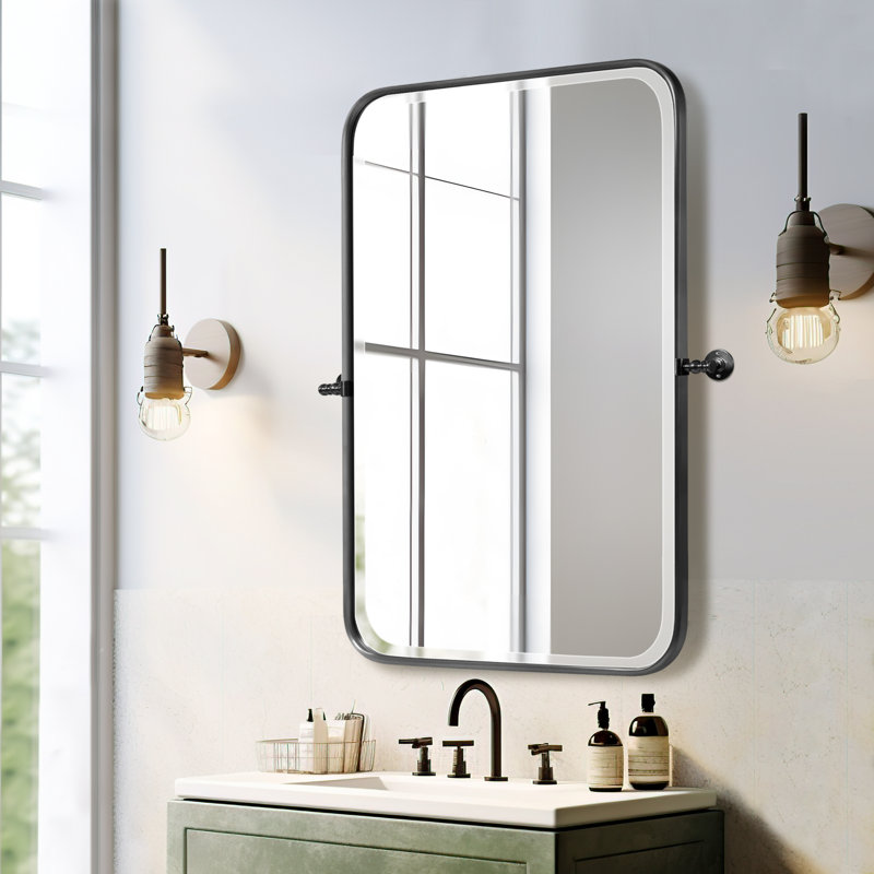Miroir mural Orth, 32 po x 23 po, Noir