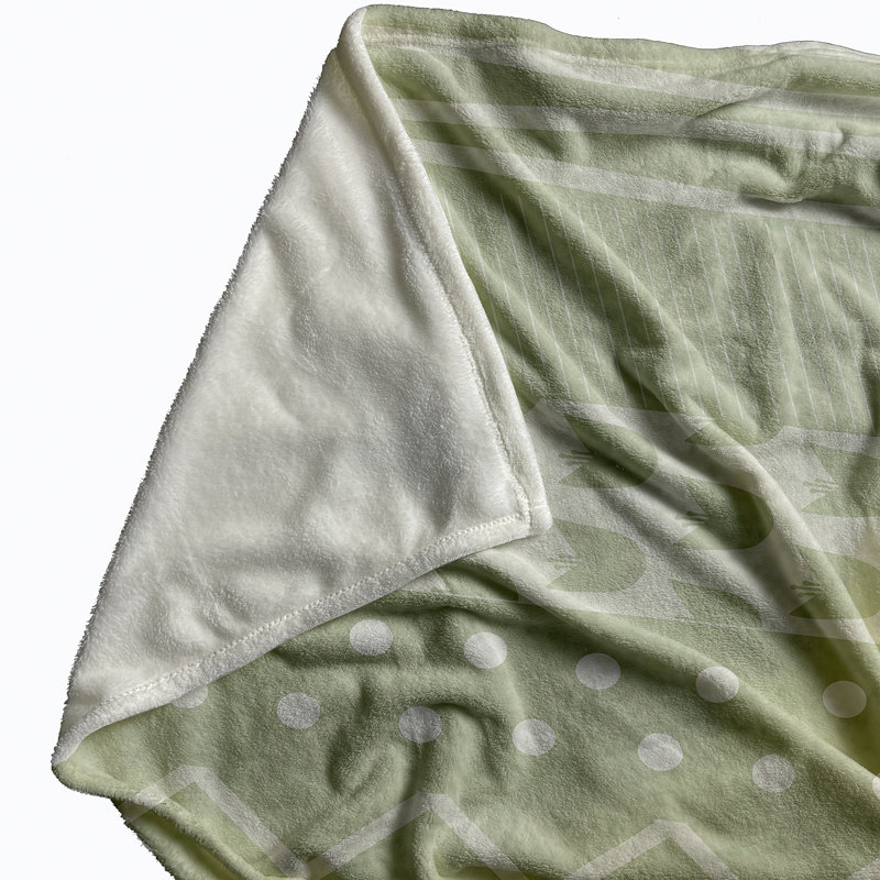 Farmers Market Fleece Throw Blanket, 30" W x 40" L, 1.75, Green