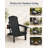 Foldable Adirondack Chair with Cup Holder, Weather-Resistant Wood-Look Outdoor Lounge Chair for Patio, Porch, Deck and Lawn, Black-476922483