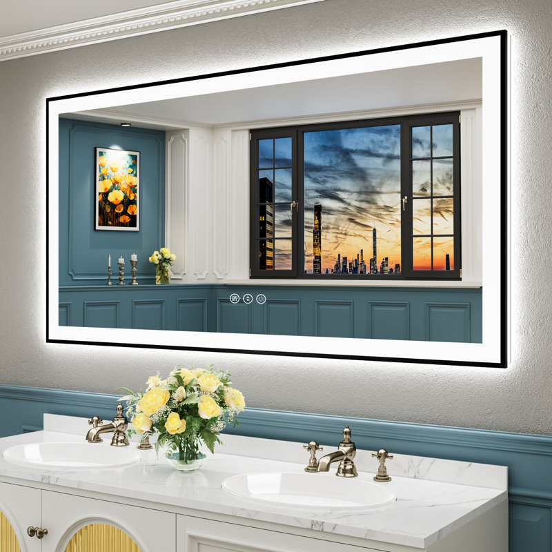 Miroir de salle de bain Tyeishia Matte, 55'' x 30''