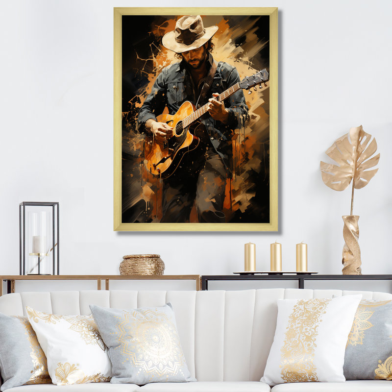 Besan Music Country Ballad Warm I, H 20 po x l 12 po x P 1 po, Encadrement doré